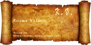 Kozma Vilmos névjegykártya