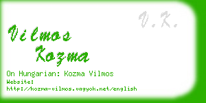 vilmos kozma business card
